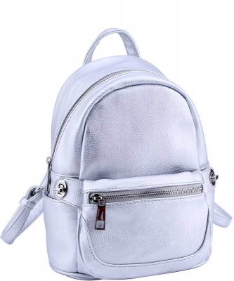 Cute Chic Backpack with Detachable Front Waist Bag WU1095 SILVER